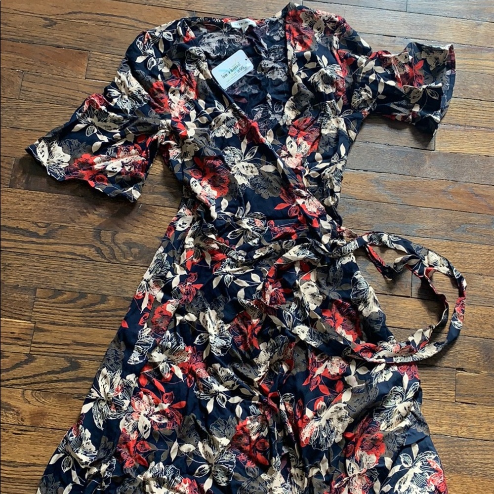 Cotton Candy LA Floral Wrap Dress NWT